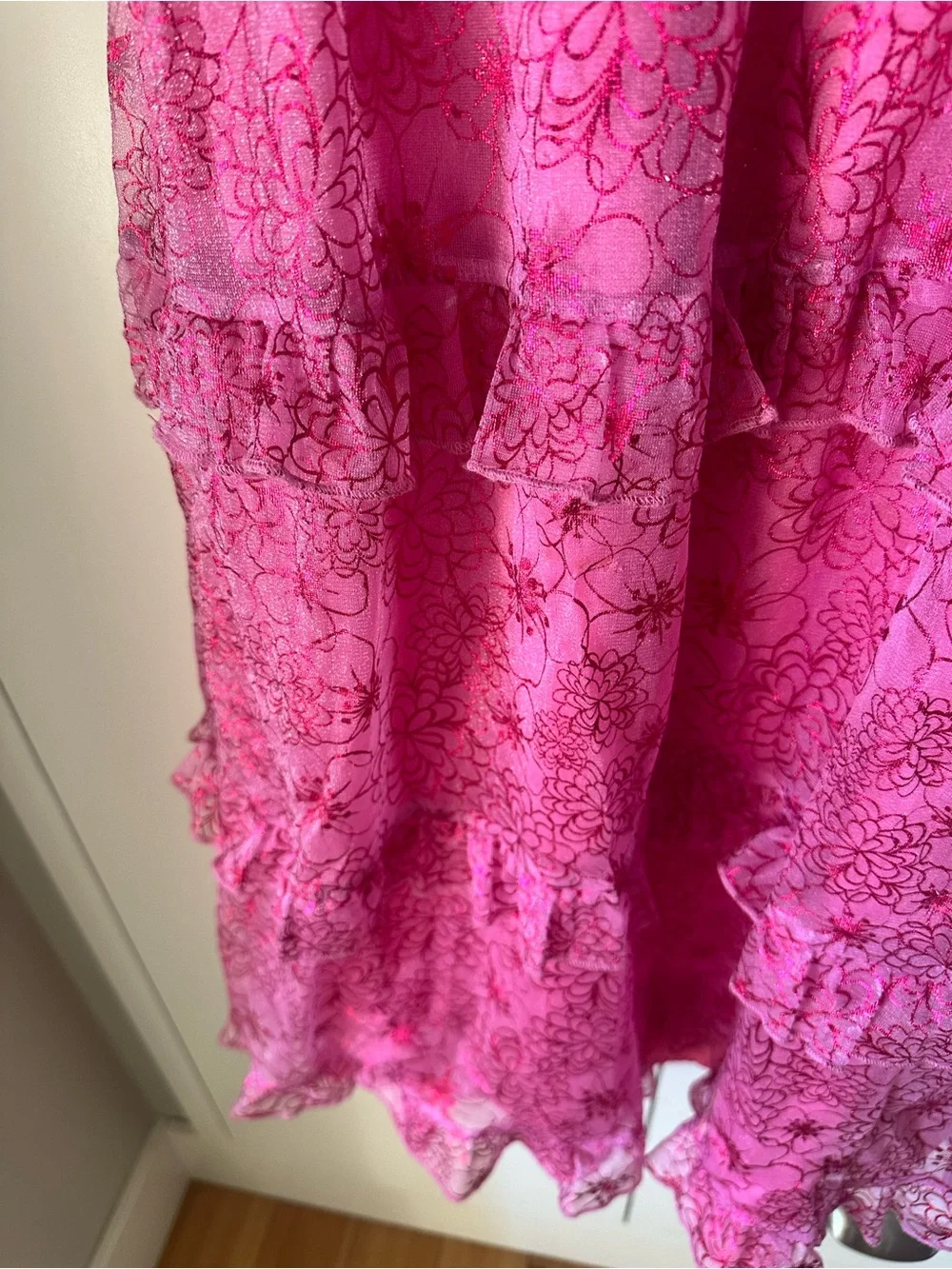 Disney Pink Princess Tiered Satin & Lace Costume Dress